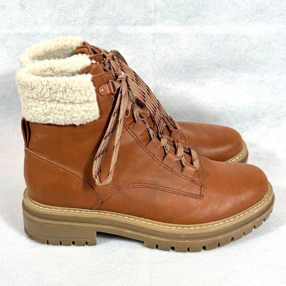 Womens Ankle Outdoor Hiking Boots Time & Tru Size 8.5 Brown